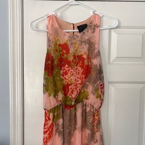 Floral Maxi Dress in Pink and Green